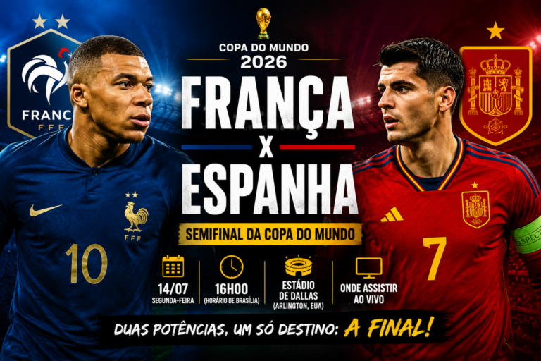 França e Espanha disputam a semifinal da Copa do Mundo 2026 em confronto decisivo por vaga na grande final.