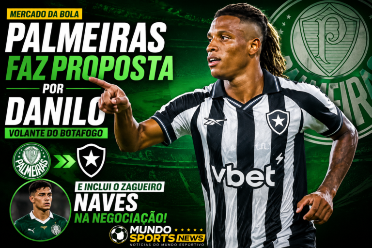 Danilo, do Botafogo, é alvo do Palmeiras em negociação que inclui o zagueiro Naves.