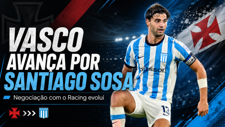 Santiago Sosa em campo pelo Racing durante negociação para uma possível transferência ao Vasco.