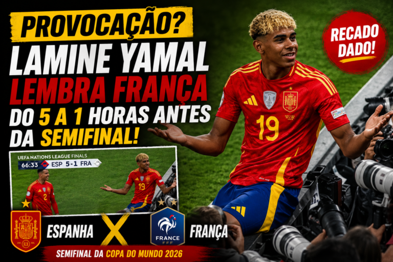 Lamine Yamal publica imagem da goleada da Espanha sobre a França horas antes da semifinal da Copa do Mundo de 2026.
