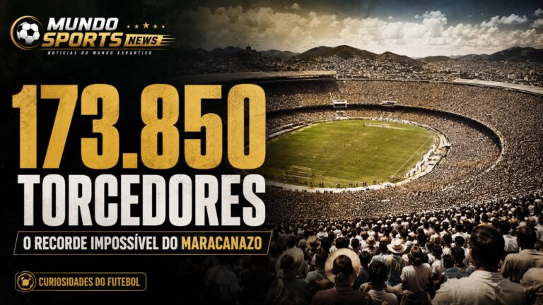 Maracanã completamente lotado durante Brasil x Uruguai na Copa do Mundo de 1950, partida com maior público da história dos Mundiais.