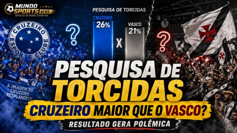 Torcidas de Cruzeiro e Vasco em destaque após nova pesquisa Datafolha apontar diferença entre os clubes no ranking nacional.