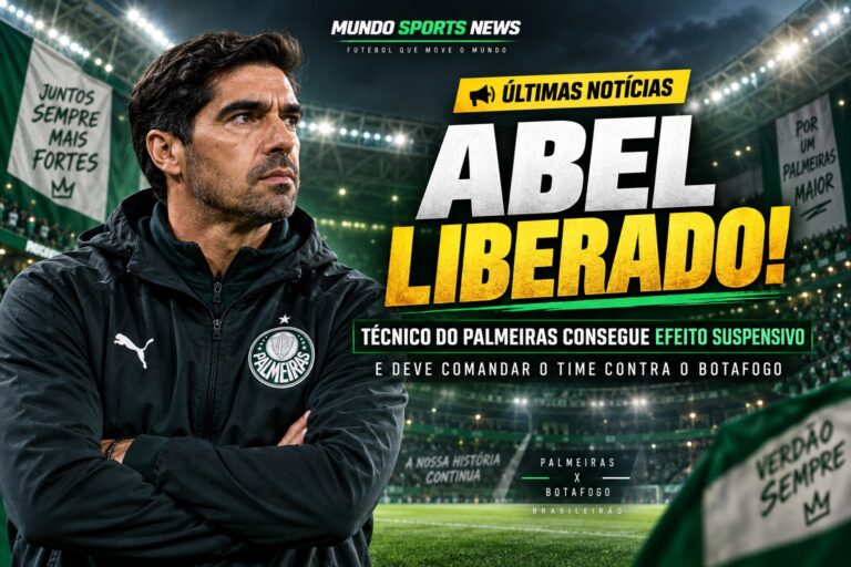 Abel Ferreira estará à frente do Palmeiras contra o Botafogo após conseguir efeito suspensivo